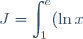 J = \displaystyle \int_1^e(\ln x)^2 \text{d}x